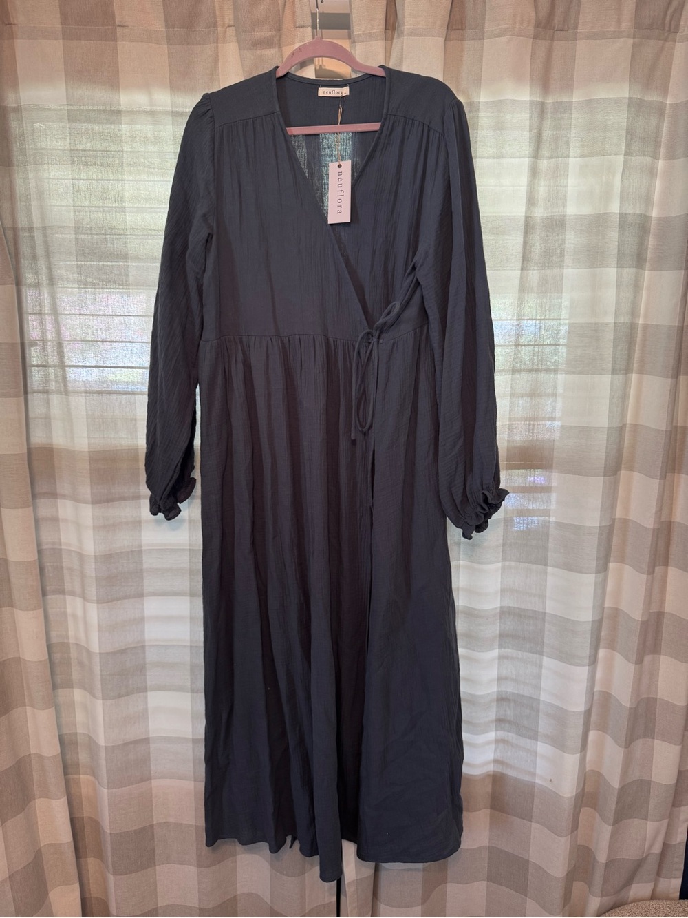 Neuflora ‘Monroe’ Long-Sleeve Wrap Maxi Dress - Navy